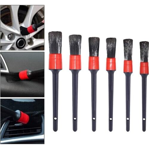 6pc Car Detailing Brush Kit Vehicle Auto Tires Wheel Clean Brush Cleaning