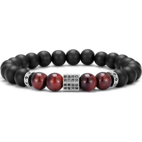 8mm gold silver copper cz zircon cubic zirconia beads bohemian Yoga Bracelet agate Onyx Stone Bangles rtg32