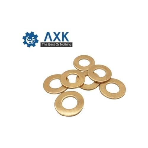 Free Shipping 1000Pcs DIN125 ISO7089 M2 M2.5 M3 M4 M5 M6 Meson Pad Sheet Metal Collar Brass Flat Washer Gasket