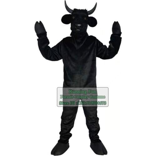 Black Bull Donkey Furry Wolf Fox Mascot Costume Animal Dog Fursuit Halloween Adult Cartoon Character Cosplay Suit For Party