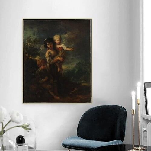 Citon Thomas Gainsborough《Cottage Children The Wood Gatherers》Canvas Art Oil Painting Artwork Picture Wall decor Home Decoration