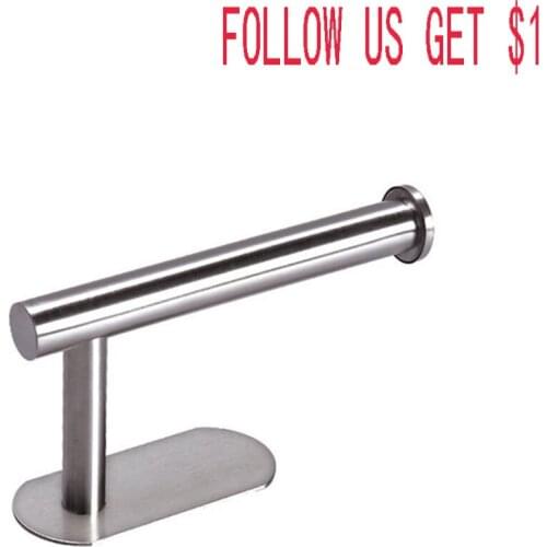 Stainless steel paper towel holder roll paper holder strong adhesive toilet paper holder seamless paper towel holder