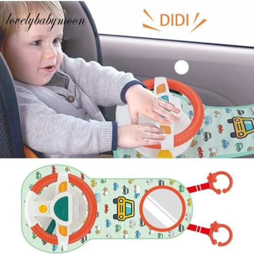 Baby Kids Eletric Simulation Steering Wheel Toy Driving Interactive Musical Educational Car Seat Back For Infant Boys Girls