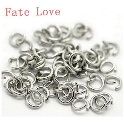 Fate Love 600pcs Lot Stainless steel Thin 0.8*5mm jump ring & split rings opening fit necklace DIY jewelry accessories