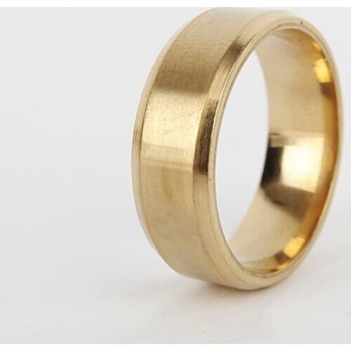 FDLK Classic Mens 8mm Rose Gold Stainless Steel Rings Brushed Surface Wedding Band Unisex Engagement Jewelry Size 6-13