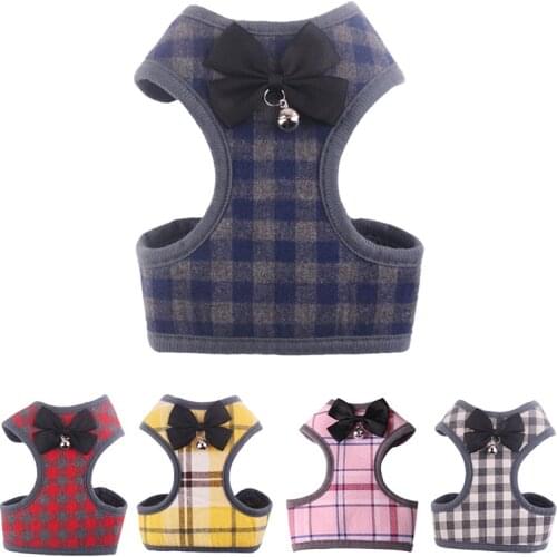 Puppy Cat Harness and Leash Set Breathable Pet Harness Vest For Small Dogs Rabbits Mesh Bow Chest Belt Collar Chihuahua