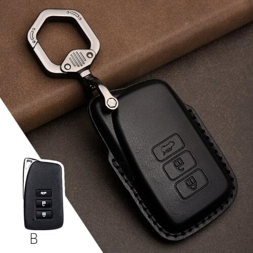 Leather Car Smart Key FOB Case Cover Shell Bag For Lexus ES 300h 350 NX RX GS 250 350 RC 300 IS250 350 200t LS460 with keychain