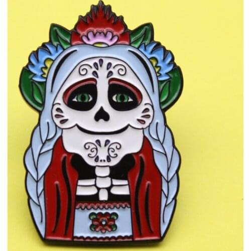 Colorful Doll Enamel Pin Characteristic Brooch Bag Clothes Lapel Pin Sasha Away Badge Cartoon Jewelry Gift For Boys and Girls