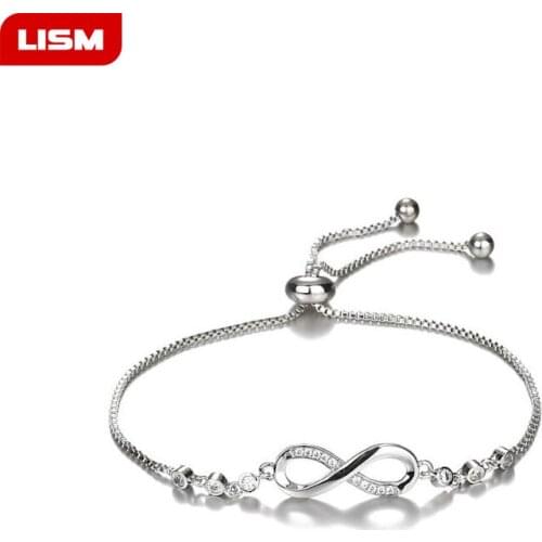 Hot Lucky 8 Bracelet CZ Infinity Cross Bracelets for Women Men Friendship Bracelets Jewelry pulseras mujer