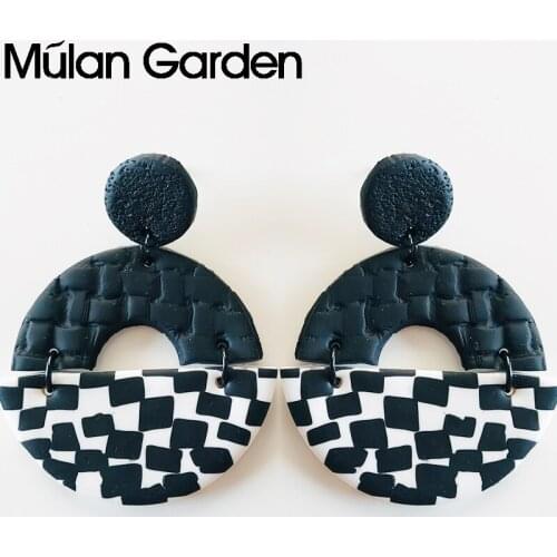 Trendy Polka Dot Polymeric Clay Earring for Women Creative Cute Handmade Flower Soft Clay Dangle Earring Fashion Jewelry Gift