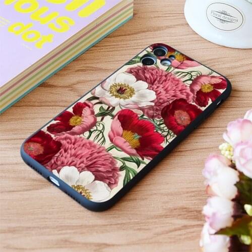 For iPhone Flower Garden Print Soft Matt Apple iPhone Case 6 7 8 11 12 Plus Pro X XR XS MAX SE