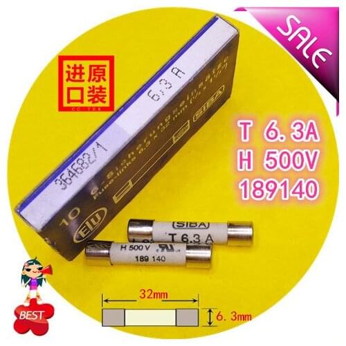Germany production imported SIBA fuse T 6.3A H 500V 189140 7006565 fuse tube