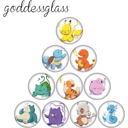 New Lovely Cartoon Animals mixed 10pcs 12mm/18mm/20mm/25mm Round photo glass cabochon demo flat back Making findings