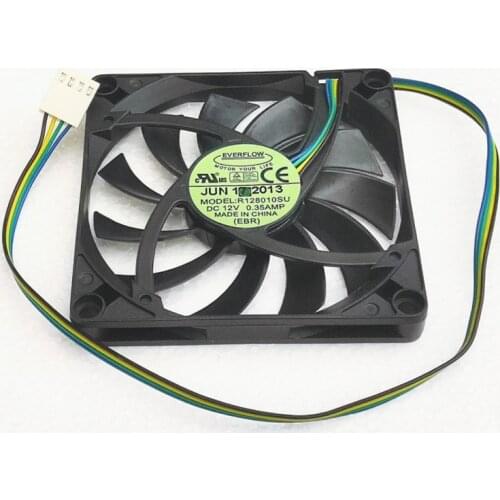 New slim 8CM 8010 Fan 4-wire R128010SU 0.35A Integrative Small Cabinet ITX Heat Dissipation pwm cooling fan