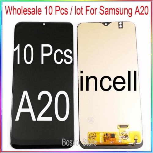 Wholesale 10 pieces / lot for Samsung A20 LCD screen display with touch assembly A205 A205F SM-A205F A205FN