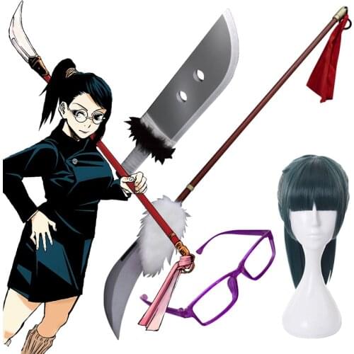 Anime Jujutsu Kaisen Zenin Maki cosplay wigs Spear Playful Cloud Three Section Stick Weapon Halloween Carnival Fancy Party Props