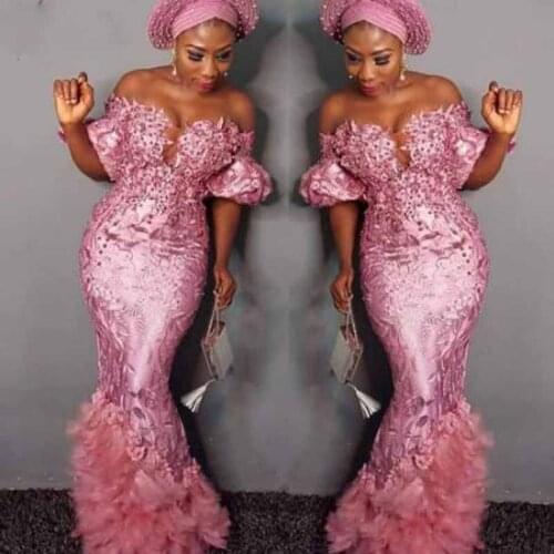 Sexy Appliques Beading Pearls Pleat Off The Shoulder Mermaid Prom Dresses 3D Floral Print Boat Neck Short Sleeve Evening Gown