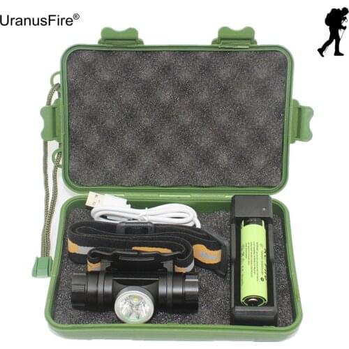 LED Headlamp Rechargeable Headlamp USB Headlight XM-L2 1000 Lumen 6 Modes Head flashlight for Fishing Camping Hunting