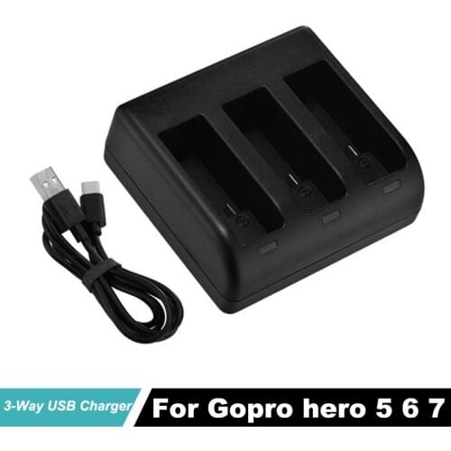 Hero7 battery Charger AHDBT-501 Hero6 hero5 Type-C / 3-Way USB Charger For Gopro Hero 5 Hero7 hero 6 Action Camera Accessories