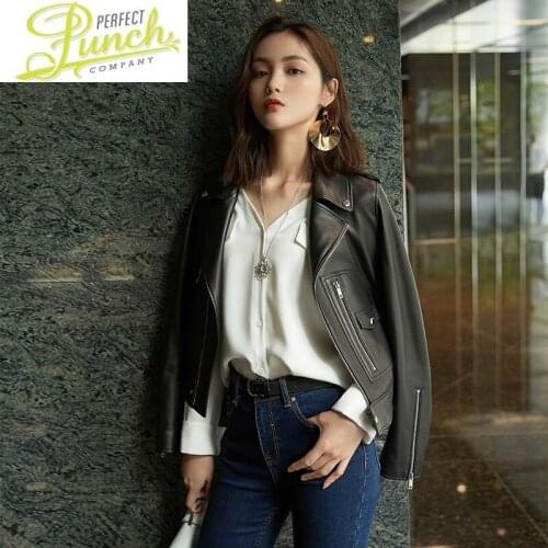 Leather Sheepskin Geniune Women Bomber Jacket Spring Autumn Streetwear Chaqueta 2021 A500168 MF528