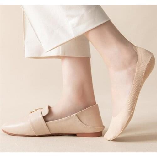 Ladies Invisible Boat Socks for Women Heel with Non-slip Spring Summer Ultra-thin Socks Shallow Mouth