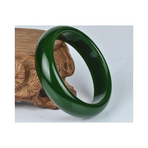 Zheru Jewelry Natural Hetian Jade Green 54-64mm Bracelet Elegant Princess Jewelry For Mom For Girlfriend