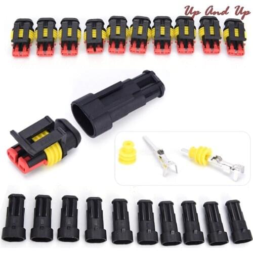 10 Kits/lot 2 Pin Way Sealed Waterproof Electrical Wire Connector Plug Car Auto Sets