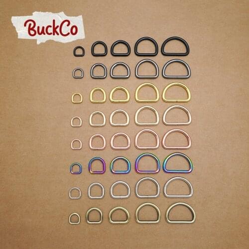 10pcs/lot nickel plated hardware D ring for garment luggage backpack cat dog collar DIY accessory 8 Colours 10 to 30mm 5 sizes