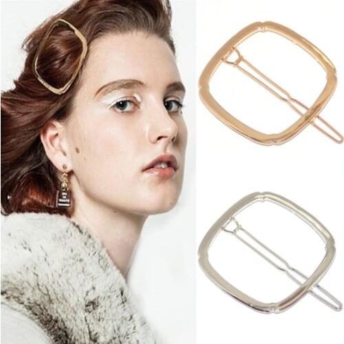 12pcs/lot selling jewelry wholesale head geometry minimalist square box frog clip hairpin metal hair accessories