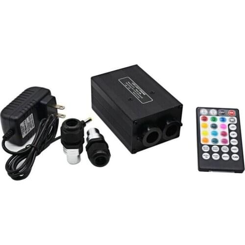 12W Dual head Roof Twinkle Ceiling RGBW Light engine Music Sound 28key remote controller fiber optic Star DIY lighting US/EU/AU