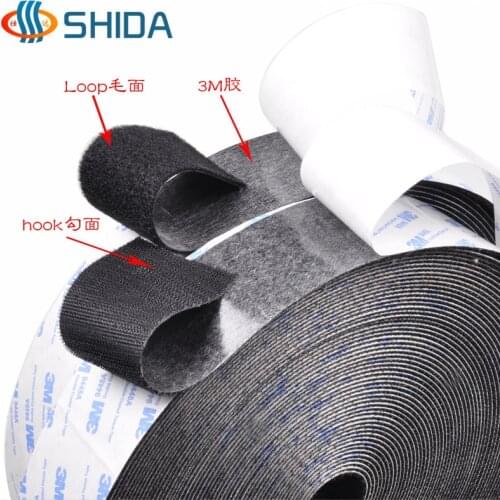 2.5cm 1" 10m 3M Self Adhesive Hook Loop Tape Fastener Cable Ties Nylon Strap Power Wire Magic Tape Sticks Free Shipping