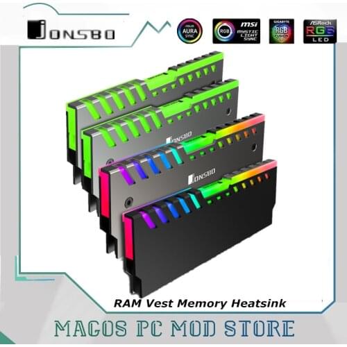 2pcs JONSBO RAM Vest Memory Heatsink, RGB RAM Cover Shell OF RAM Heat Sink RGB Illuminate Support AURA 5V 3PIN