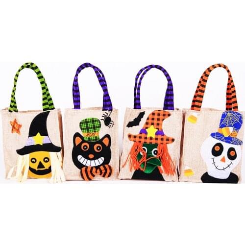 32 pcs Halloween Candy Bags Trick or Treat Candy Tote Bags Cartoon Pumpkin Witch Bag for Kids Halloween Themed Party Gift Favor