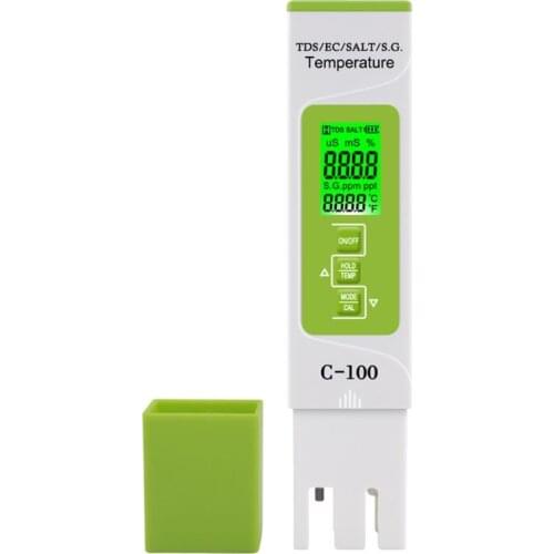 5 in 1 TDS/EC/Salinity/S.G./Temperature Meter Digital Water Quality Tester for household, Pools, Drinking Water, Aquarium