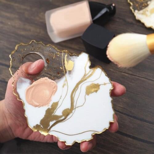 Irregular Makeup Tray Casting Silicone Mold With Hole DIY Crystal Epoxy Color Palette Resin Mold Home Decoration Art Supplies
