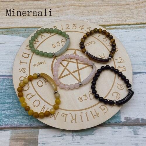 8mm Natural Crystal Bracelet Rose Quartz Aventurine Reiki Energy Healing Charm Beaded Bracelets Gifts Crafts for Jewelry Making