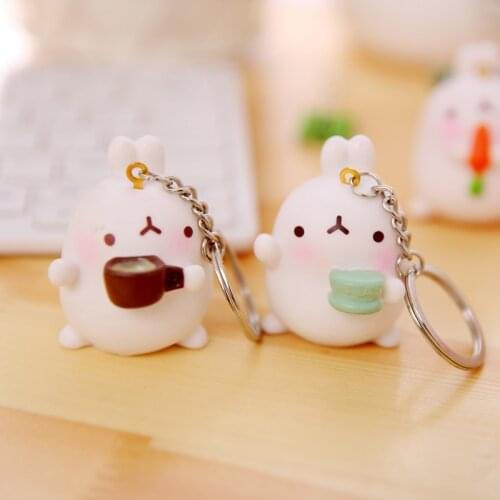 DL Korean cute rabbit potato PT01 creative car decoration Keychain rabbit ClimaCool small pendant Pendant Exquisite small gift