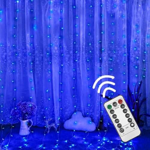 Curtain Stripe Lights 300 LED 8 Modes Remote Control Fairy String Lights Icicle String Lights Wedding Party Light Post Strip