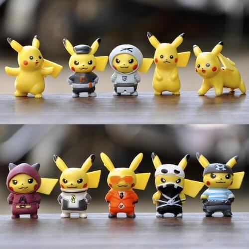Pokemon Fidget Toys Anime Action Figures Kawaii Pikachu Mini Ninja Pop It Tokyo Avengers Desktop Ornaments Set Of 10