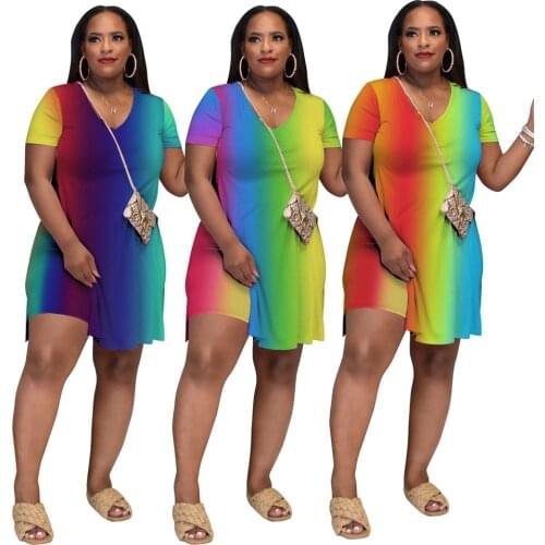 Two Piece Summer Sexy V Collar Gradual Split Fork X-long Top Commute Fashion Plus Size Women Clothing 4xl Wholesale Dropshipping