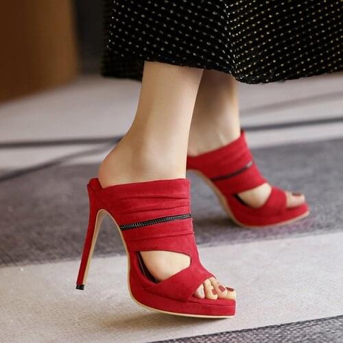 Summer Fashion Slippers Sexy Gladiator Womens Sandals 12CM Party Slippers Peep Toe Flip Flops Shoes Super Bigger Size 30-52 21-3