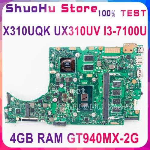 KEFU UX310UV Original Mainboard For ASUS UX310UQK UX310UQ Laptop Motherboard 4GB-RAM I7-7500U GT940MX-2GB