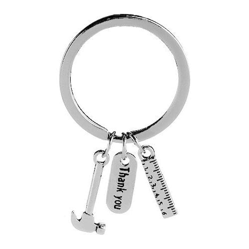 20pcs/lot Fashion Personality Tool Hammer Ruler Tool Combination Keychain Alloy Key Rings For Bag/Key Accessories
