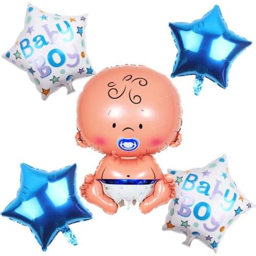 New 5pcs/lot baby shower foil Balloons Birthday Party Decorations air balls Girl Boy Birthday Helium balloon party supplies