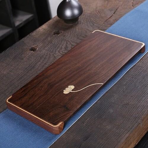 Trays Tea Ebony Inlaid Copper Tea Tray 3 Types Of Wooden Dry Foam Table Chinese Simple Trade For Decoration Wooden Tray Wooden