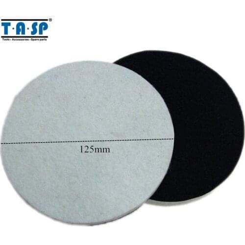 TASP 2pcs 125mm Wool Polishing and Buffing Pad Hook & Loop for Glass Car Polisher
