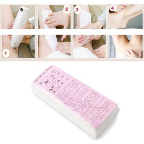100Pcs Professional Hair Removal Waxing Strips Non-woven Fabric Waxing Papers Depilatory Beauty Tool For Leg Hairs Removal