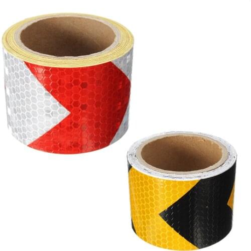 2 inch X10ft 3 Meters Night Reflective Safety Warning Tape Strip Sticker black yellow