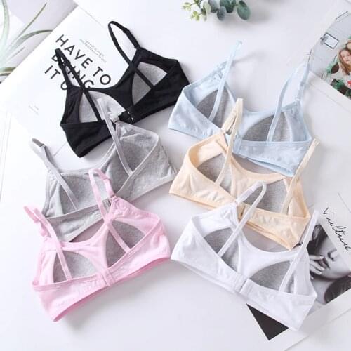 9-18Y Girls Sport Bras Cotton Teenager Underwear Training Bras Vest Girl Underwear Teen Bras with Chest Pad Puberty Clothing