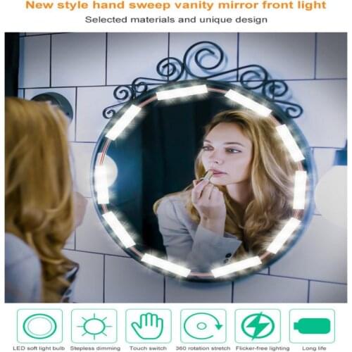 USB Makeup Lamp Led Mirror Headlamp Wall Light Beauty Dressing Table Hollywood Vanity Mirror Light Waterproof Light String Moder